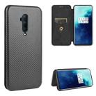 For OnePlus 7T Pro Carbon Fiber Texture Horizontal Flip TPU + PC + PU Leather Case with Card Slot(Black) - 1