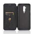 For OnePlus 7T Pro Carbon Fiber Texture Horizontal Flip TPU + PC + PU Leather Case with Card Slot(Black) - 2