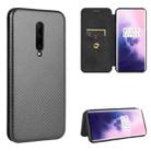 For OnePlus 7 Pro Carbon Fiber Texture Horizontal Flip TPU + PC + PU Leather Case with Card Slot(Black) - 1