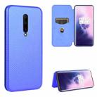 For OnePlus 7 Pro Carbon Fiber Texture Horizontal Flip TPU + PC + PU Leather Case with Card Slot(Blue) - 1