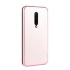 For OnePlus 7 Pro Carbon Fiber Texture Horizontal Flip TPU + PC + PU Leather Case with Card Slot(Pink) - 3