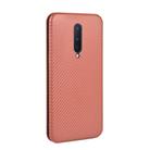 For OnePlus 8 Carbon Fiber Texture Horizontal Flip TPU + PC + PU Leather Case with Card Slot(Brown) - 3