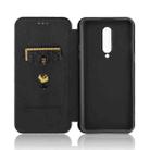 For OnePlus 8 Carbon Fiber Texture Horizontal Flip TPU + PC + PU Leather Case with Card Slot(Black) - 3