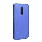 For OnePlus 8 Carbon Fiber Texture Horizontal Flip TPU + PC + PU Leather Case with Card Slot(Blue) - 3