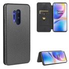 For OnePlus 8 Pro Carbon Fiber Texture Horizontal Flip TPU + PC + PU Leather Case with Card Slot(Black) - 1