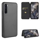For OnePlus Nord Carbon Fiber Texture Horizontal Flip TPU + PC + PU Leather Case with Card Slot(Black) - 1