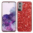 For Samsung Galaxy S25+ 5G Glitter Powder Shockproof TPU Phone Case(Red) - 1