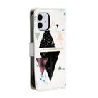 For iPhone 12 mini Painted Pattern Horizontal Flip Leather Case with Holder & Card Slots & Photo Frame(Triangular Marble) - 2