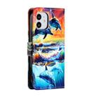 For iPhone 12 mini Painted Pattern Horizontal Flip Leather Case with Holder & Card Slots & Photo Frame(Dolphin) - 3