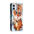 For iPhone 12 mini Painted Pattern Horizontal Flip Leather Case with Holder & Card Slots & Photo Frame(Tiger) - 2