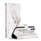 For iPhone 12 / 12 Pro Painted Pattern Horizontal Flip Leather Case with Holder & Card Slots & Photo Frame(White Gravel) - 1