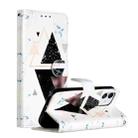 For iPhone 12 / 12 Pro Painted Pattern Horizontal Flip Leather Case with Holder & Card Slots & Photo Frame(Triangular Marble) - 1