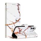 For iPhone 12 / 12 Pro Painted Pattern Horizontal Flip Leather Case with Holder & Card Slots & Photo Frame(Platinum Marble) - 1