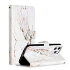 For iPhone 12 Pro Max Painted Pattern Horizontal Flip Leather Case with Holder & Card Slots & Photo Frame(White Gravel) - 1