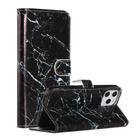 For iPhone 12 Pro Max Painted Pattern Horizontal Flip Leather Case with Holder & Card Slots & Photo Frame(Black Marble) - 1