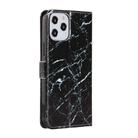 For iPhone 12 Pro Max Painted Pattern Horizontal Flip Leather Case with Holder & Card Slots & Photo Frame(Black Marble) - 3