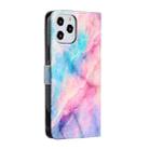 For iPhone 12 Pro Max Painted Pattern Horizontal Flip Leather Case with Holder & Card Slots & Photo Frame(Pink Blue Marble) - 3