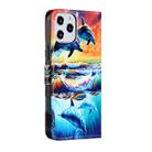 For iPhone 12 Pro Max Painted Pattern Horizontal Flip Leather Case with Holder & Card Slots & Photo Frame(Dolphin) - 3