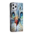 For iPhone 12 Pro Max Painted Pattern Horizontal Flip Leather Case with Holder & Card Slots & Photo Frame(Blue Cat) - 3