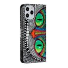 For iPhone 12 Pro Max Painted Pattern Horizontal Flip Leather Case with Holder & Card Slots & Photo Frame(Green Eyed Owl) - 3