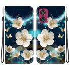 For Motorola Edge 50 Fusion Crystal Texture Colored Drawing Leather Phone Case(Magnolia) - 1