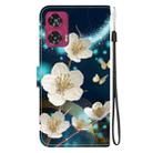 For Motorola Edge 50 Fusion Crystal Texture Colored Drawing Leather Phone Case(Magnolia) - 3