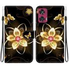 For Motorola Edge 50 Fusion Crystal Texture Colored Drawing Leather Phone Case(Gold Flower) - 1