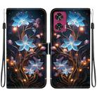 For Motorola Edge 50 Fusion Crystal Texture Colored Drawing Leather Phone Case(Little Lantern Flower) - 1