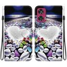 For Motorola Edge 50 Fusion Crystal Texture Colored Drawing Leather Phone Case(Heart Shaped) - 1