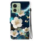 For Motorola Edge 40 Crystal Texture Colored Drawing Leather Phone Case(Magnolia) - 3