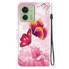 For Motorola Edge 40 Crystal Texture Colored Drawing Leather Phone Case(Pink Butterflies) - 3