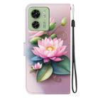 For Motorola Edge 40 Crystal Texture Colored Drawing Leather Phone Case(Lotus) - 3