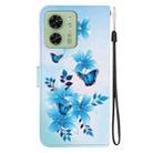 For Motorola Edge 40 Crystal Texture Colored Drawing Leather Phone Case(Blue Butterflies) - 3