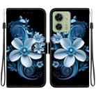 For Motorola Edge 40 Crystal Texture Colored Drawing Leather Phone Case(Black Orchid) - 1