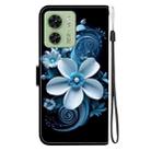For Motorola Edge 40 Crystal Texture Colored Drawing Leather Phone Case(Black Orchid) - 3