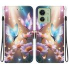 For Motorola Edge 40 Crystal Texture Colored Drawing Leather Phone Case(Butterfly Love Flower) - 1