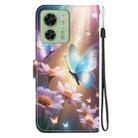 For Motorola Edge 40 Crystal Texture Colored Drawing Leather Phone Case(Butterfly Love Flower) - 3