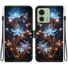 For Motorola Edge 40 Crystal Texture Colored Drawing Leather Phone Case(Little Lantern Flower) - 1