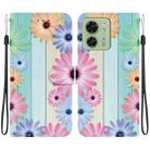 For Motorola Edge 40 Crystal Texture Colored Drawing Leather Phone Case(Sunflowers) - 1