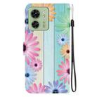 For Motorola Edge 40 Crystal Texture Colored Drawing Leather Phone Case(Sunflowers) - 3