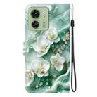 For Motorola Edge 40 Crystal Texture Colored Drawing Leather Phone Case(Jade Flowers) - 3