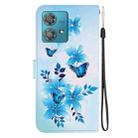 For Motorola Edge 40 Neo Crystal Texture Colored Drawing Leather Phone Case(Blue Butterflies) - 3