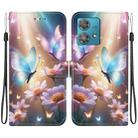 For Motorola Edge 40 Neo Crystal Texture Colored Drawing Leather Phone Case(Butterfly Love Flower) - 1