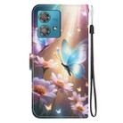 For Motorola Edge 40 Neo Crystal Texture Colored Drawing Leather Phone Case(Butterfly Love Flower) - 3