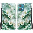 For Motorola Edge 40 Neo Crystal Texture Colored Drawing Leather Phone Case(Jade Flowers) - 1