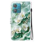 For Motorola Edge 40 Neo Crystal Texture Colored Drawing Leather Phone Case(Jade Flowers) - 3