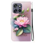 For Motorola Edge 50 Neo 5G Global Crystal Texture Colored Drawing Leather Phone Case(Lotus) - 3