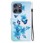 For Motorola Edge 50 Neo 5G Global Crystal Texture Colored Drawing Leather Phone Case(Blue Butterflies) - 3