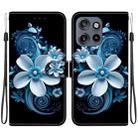 For Motorola Edge 50 Neo 5G Global Crystal Texture Colored Drawing Leather Phone Case(Black Orchid) - 1