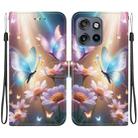 For Motorola Edge 50 Neo 5G Global Crystal Texture Colored Drawing Leather Phone Case(Butterfly Love Flower) - 1